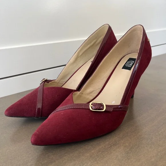 slim fit dress slacks Maroon Suede Slip-on Loafer Men Shoe main image 1